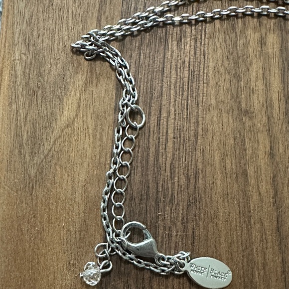 White House Black Market Silver Crystal Necklace - Picture 4 of 7